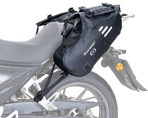 WILD HEART Motorrad Satteltaschen Wasserdicht 24L (12L*2) Motorrad Seite Satteltaschen Gepäcktasche Kofferraum Motorrad Zubehör (TPU)