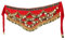 Damen Bauchtanz Hüfttuch, Bauchtanz Rock Wickelgürtel mit Goldmünzen Chiffon Dangling Bauchtanz Münztuch Kostüm Gürtel 150x31 cm (Rot)