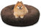 bluzelle Orthopädisches Hundebett für Kleine Hunde & Katzen, 60cm Donut Kissen Waschbar Rund Memory Foam Hundekorb Katzenbett Flauschig Hundekissen Katzenkissen, Farbe:Coffee