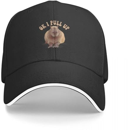 ENWIND Baseballmütze Capybara Funny Ok I Pull Up Bucket Hat Baseball Cap Hut Winter Hut Mädchen Männer Bedruckte Mode Outdoor Hüte