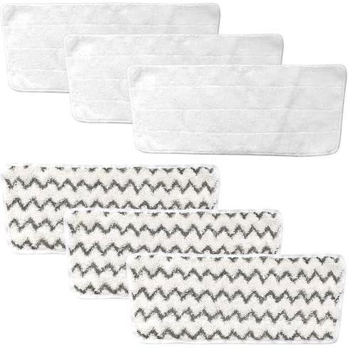 Lot de 6 housses de rechange en microfibre pour nettoyeur vapeur Vileda XXL, chiffons en microfibre Vileda Steam PLUS XXL, accessoires de nettoyage (3 gris + 3 blancs)