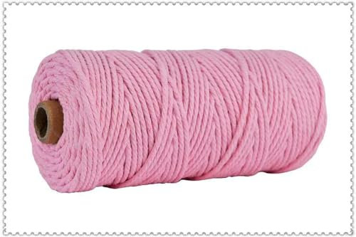 RAEF Handgefertigtes Boho-Dekor, 3 mm, Bunte Baumwollschnur, Seilfaden, gedrehte Makramee-Schnur, DIY, Zuhause, Hochzeit, Dekoration, 110 Yards