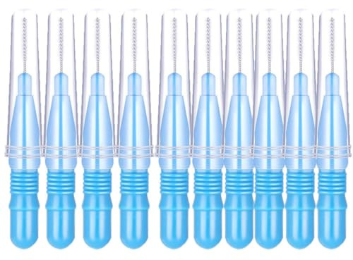 Interdental Brushes Blue, Soft Dental Brushes Dental Brushes Teeth Flossing Brushes Dental Floss Brush for Cleaning Gaps Between Teeth (a Pack of 10)