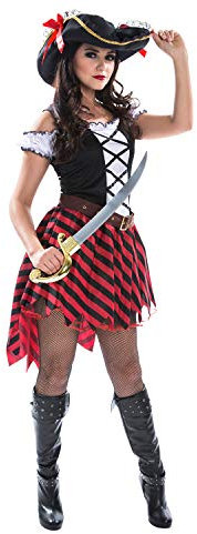 Morph Piratenkostüm für Damen, Perfekt für Halloween und Karnevalspartys, M