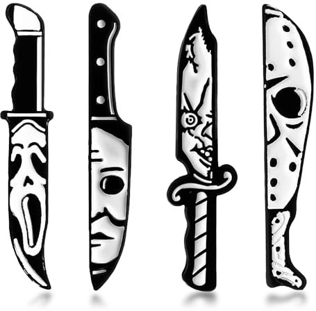 4 Stück Totenkopf-Dolch-Broschen, Emaille-Anstecknadeln, Punk-Abzeichen, Gothic-Broschen, Personalisierte Dekorative Requisiten, Geeignet Für Maskeraden Und Horrorpartys