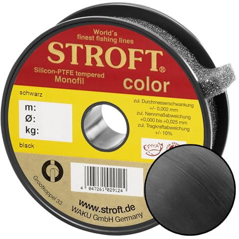 STROFT Color Monofile Angelschnur Schwarz 0,18mm 3,1kg 100m
