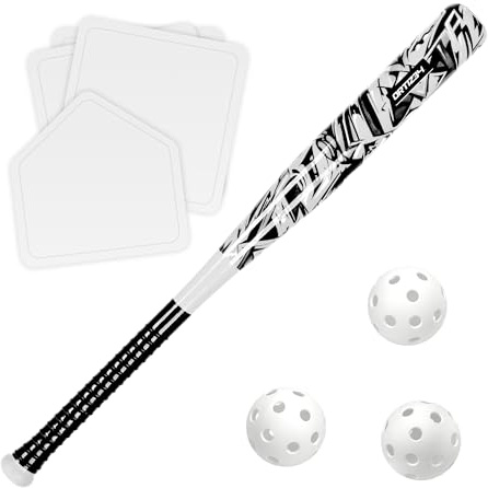Ortiz34 Grand Slam Set- Graffiti Plastic Bat, 3 Balls, 4 Throw Down (White)