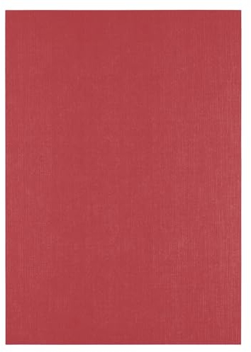 Florence Tonkarton A4-10 St. mit Leinen Struktur Ruby (Rot) 250 g - Scrapbooking Bedarf und Bastelpapier für Kartenbasteln, Scrapbooking und Journaling - Reißfest Buntpapier