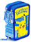 Clondo 3-Fach Federmäppchen für Pokemon Fan – 45-teilig, komplett gefüllt – mit 2 löschbaren Gelstiften, Schere, Kleber, Buntstiften – Blau und Gelb – ideal für Schule & als Geschenk