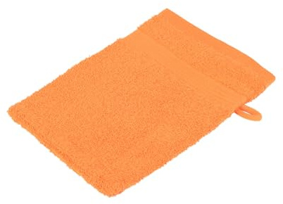 liebling Waschhandschuh, 100% hochwertige Baumwolle, Serie Miami, 17 x 24 cm, waschbar & trocknergeeignet, Farbe: orange