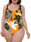 Damen Bikini Bauchweg Meerjungfrauenflosse Damen 2023 Sommer große konservative heiße Frühlings-Badeanzug-Weste-Bügel-gedruckte Badeanzug-Frauen Kleid Bikini Hose Damen (Orange, M)