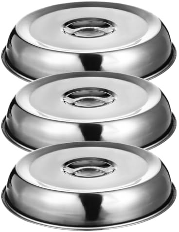 Ciieeo Cubierta Para Carne De Acero Inoxidable Cubierta Protectora Alimentos Cúpula Para Servir Comida Tapas Antisalpicaduras Para Barbacoa 3 Piezas Para Hogar Restaurante Y Cocina