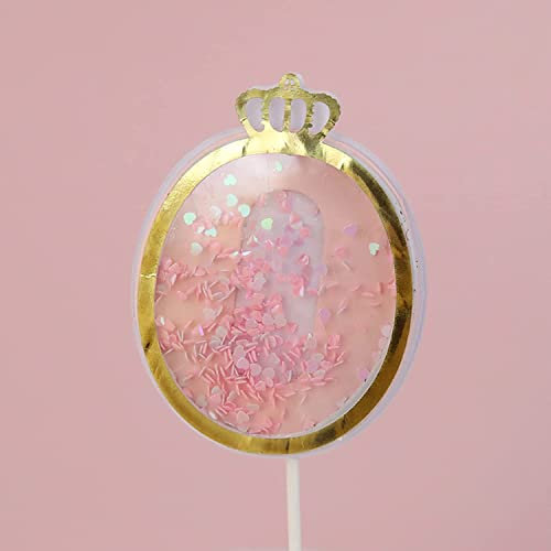 GETSTREE Cake top hat,Cake decoration, Cake Decoration Glitter Rainbow Birthday Numbers Birthday Cartoon Cake Decoration Supplies Children(Pink)