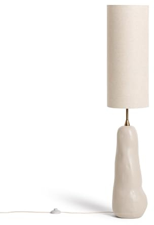 LEDKIA LED Tischlampe aus Keramik und Stoff Bryony Taupe