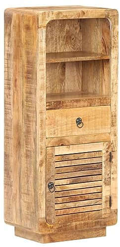 Sufrk Highboard 45x32x110 cm Highboard Wohnzimmer Esszimmerschrank Wohnzimmer SchräNke Highboard Vintage Buffetschrank Raues Mangoholz