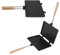 lvifloae Handheld Sandwich Maker Innovative Double-Sided Non Stick Toaster with Wooden Handle Removable Compact Body for Family Breakfast, Camping Picnic