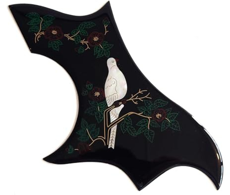 Schlagbrett Für Akustikgitarre Selbstklebend Dove-Schlagbrett Kolibri Braun Schwarz Dicke 2 Mm Für Akustikgitarre(Black)