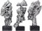 Huhote Heimdekoration, Statue Deko, Skulptur Deko Wohnzimmer, Moderne Dekofiguren, Skulpturen Figuren Deko, Sammlerstück Statue für Wohnzimmer Bücherregal, Regal Schreibtisch Dekor 3er-Set (Silber)