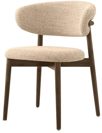 BKEKM Esszimmerstühle Nordic Esszimmerstuhl Stoff Armlose Esszimmerstühle Mit Holzsockel Küchenstühle Retro Beistellstuhl 150 kg Last Stuhl Esszimmer Einfach