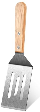 Metal Spatula, Serving Spatula for Serving and Turning with Wooden Handle, Ideal for Pancakes, Brownies, Desserts, Cookie, Eggs or Small Pan