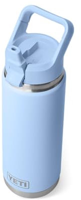 YETI Rambler C Straw Bottle, Stainless Steel Vacuum Insulated Bottle with Straw Cap, Big Sky Blue, 26 oz (769 ml)