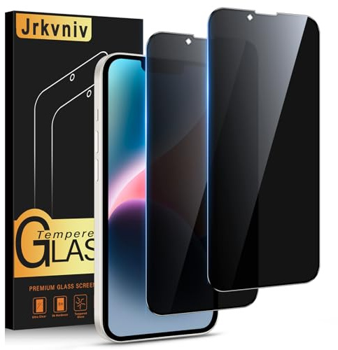 Jrkvniv Sichtschutz Panzer Schutz Glas für iPhone 14,9H Härte Privacy Schutzfolie Blickschutz,Anti-Spy Schutzglas Folie Displayschutzfolie Kratzfest Sichtschutzfolie Displayschutz,2 Stück