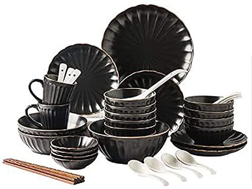 Juego de Plato y Cuenco de Porcelana, vajilla para el hogar o Restaurante, vajilla de Porcelana Blanca, Platos y Cuencos de cerámica, Juego de Platos Redondos Vintage Modernos.