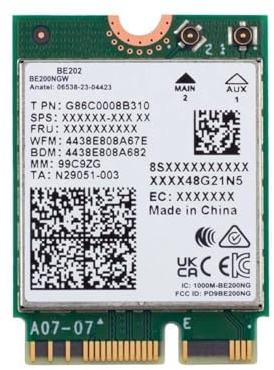HighZer0 Electronics BE202 WiFi 7 Card | M.2 PCIe WiFi Card | Tri-Band 2.4/5/6 GHz | Up to 2.4 Gbps | WiFi Card for PC | Supports Bluetooth 5.4 & Intel PCs with Windows 11 | BE202NGW