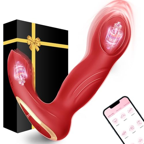Vibradorador Mujer Juguetes Eróticos Pareja Sexuales Vibrador Control Remoto APP 9 * 9 Modos Consoladores.. para Mujer Hombre Plug Anales, Con Vibración Vibrador Anal Estimulador Prostata (Rojo)