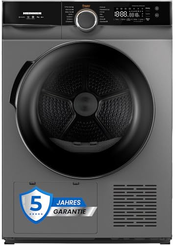 HEINNER HHPD-M9K3SA+++ – Wärmepumpentrockner 10 kg, Energieeffizienzklasse D, LED-Display, Sensor-Trocknung, 15 Programme, Weiß, 5 Jahre Garantie