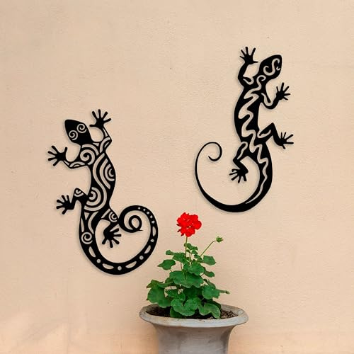 Metall Gecko Wandskulptur Eidechse Metall Wandkunst Outdoor Garten Wanddekoration Extra Groß Gecko Wanddekoration Eingang Wandkunst Reptilien Dekor