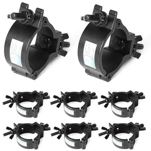 DBREAKS 38-40 mm 8er Schnellschnalle Bühnenbeleuchtungsklemme -TÜV Geprüfte | Traversen Klammern, Bühnenbeleuchtung Haken Klemme, Zubehör für bewegliche Bühnenlichter, 100KG Ladekapazität Schwarz