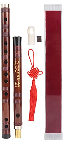 Instrument Dizi traditionnel SustVita avec connecteur en laiton à insertion unique pour la pratique et l'examen de qualité/Flûte en bambou EKey avec son complet à partir de