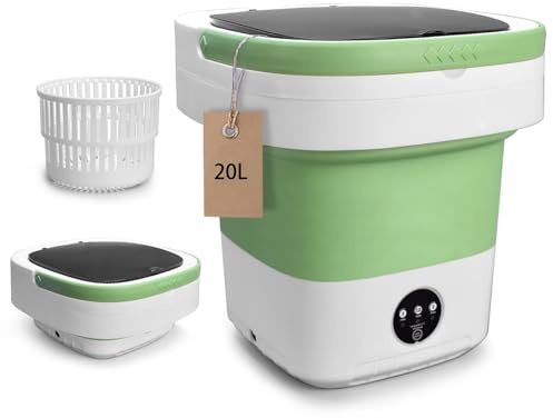 Sangukiro Mini machine à laver portable, machine à laver pliable à chargement par le haut avec 3 modes, linge pliable en silicone rose