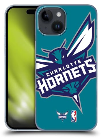 Head Case Designs Licenza Ufficiale NBA Sovradimensionato Charlotte Hornets Logo Custodia Cover dura per Parte Posteriore Compatibile con Apple iPhone 15