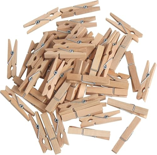 DERAYEE 100pcs Pinces à Linge Léger Ecologique 45mm Mini Pince a Linge Bois | pour Décorer la Maison et les Photos
