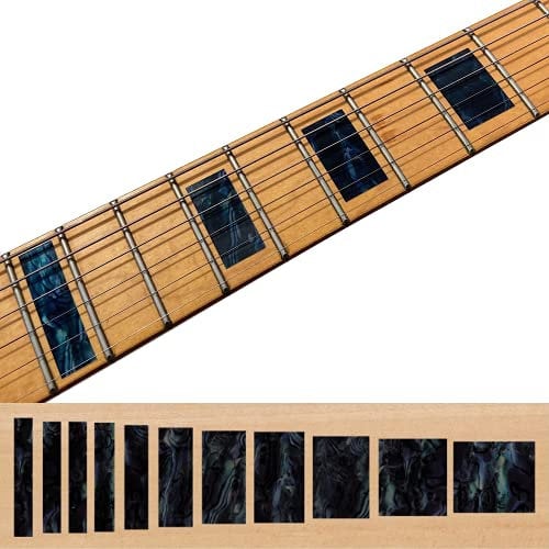 Inlaystickers Griffbrett Position Marker für Gitarren & Bass - LP SG Blocks - Schwarze Perle, F-005BL-BP