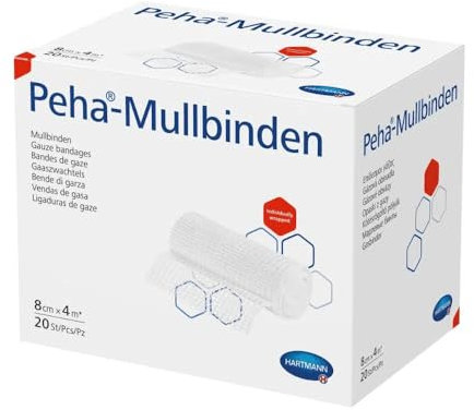 HARTMANN 3040530 Peha Mullbinden, 4m Lang, Lose in Kartons, 4m x 10cm, 20 Stück