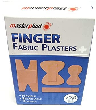 Fabric Plasters Finger Plasters Fabric Bandage First Aid Plaster Strip x 24