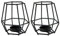 Pair of - Decorative Black Geometric Basket Cage Tealight Candle Holders