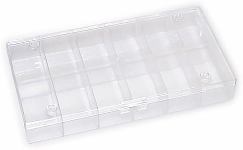 DetonTsai Werkzeugkasten, 12 Fächer, stapelbar, transp./transp.