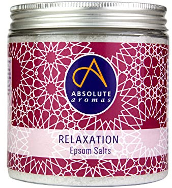 Absolute Aromas Relaxation Sels de Bain Epsom 575g - Sels d'Epsom Infusés d'un Mélange Relaxant d'Huiles Essentielles