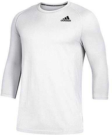 adidas Mens Fielders Choice 2.0 3/4 Sleeve Baselayer White L