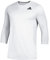 adidas Mens Fielders Choice 2.0 3/4 Sleeve Baselayer White L
