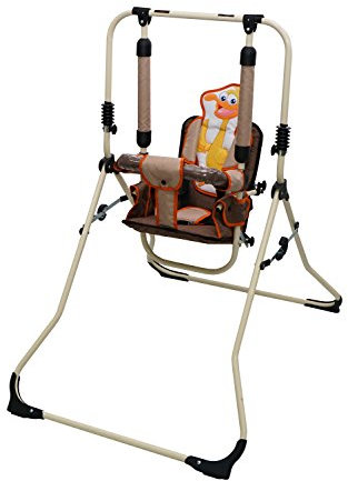 2in1 Kinderschaukel Babyschaukel Babywippe Zimmerschaukel Gartenschaukel; Indoor Baby Schaukel und Hochstuhl in einem Sicherheitsgurt mit Bügel kompakt zusammenklappbar Drinnen Draußen