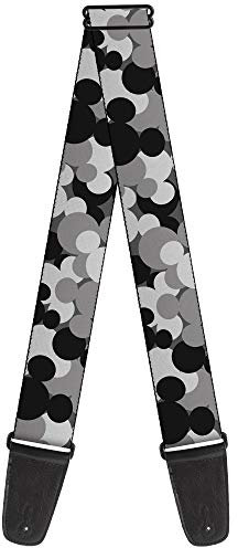 Gitarrengurt Mickey Mouse Head Stacked Black Grays 5,1 cm breit