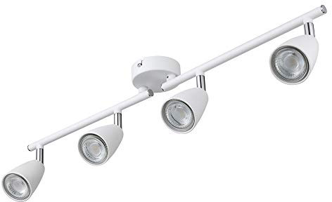 IMPTS LED Deckenleuchte Spotleuchte schwenkbar Weiss, GU10 LED, 250LM,230V, IP20,Warmweiß, LED Deckenlampe Deckenspot Deckenstrahler (4-flammig)