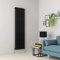 Warmehaus Vertical Column Designer Radiator Oval Panel Single Black 1800 x 473mm - Modern Central Heating Space Saving Radiators - Perfect for Bathrooms, Kitchen, Hallway, Living Room
