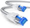 CSL - 1m Netzwerkkabel CAT 8 - LAN Kabel Patchkabel - Baumwollmantel - CAT8.1 High Speed Gigabit Ethernet Cable - 40 Gbits - S/FTP PIMF - RJ45 Stecker - Cat6 Cat7 Cat8 komp - 1 Meter - weiß
