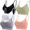 BQTQ 5 Stücke Bralette Damen V Hals Cami BH Schlafen Bralettes für Frauen(Schwarz, Weiß, Grau, Pink, Grün) XL